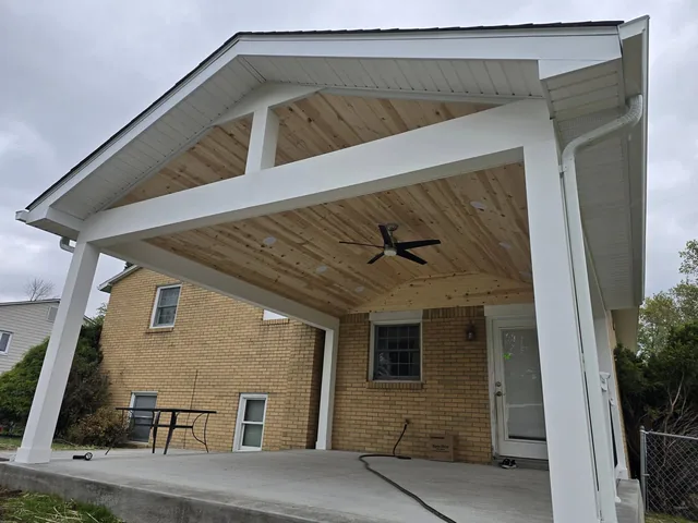 Porch roof project photo by KMA Carpentry