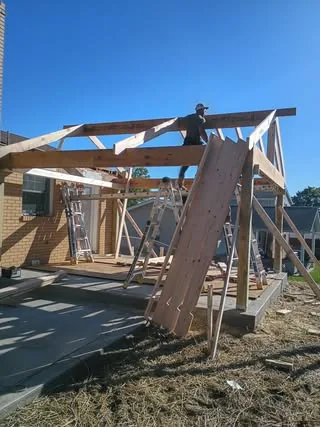 Porch roof project photo by KMA Carpentry