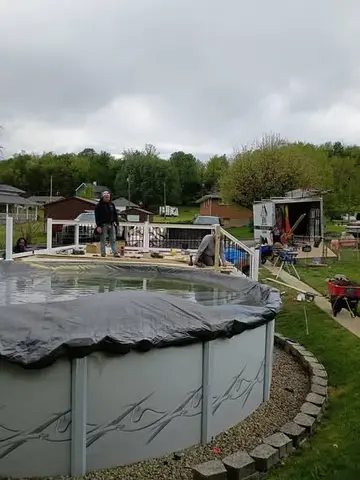 Deck construction in progress by KMA Carpentry