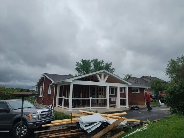 Porch roof project photo by KMA Carpentry