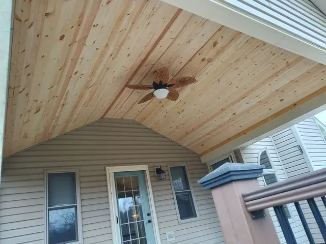 Porch roof project photo by KMA Carpentry