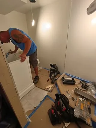 Bathroom project photo by KMA Carpentry